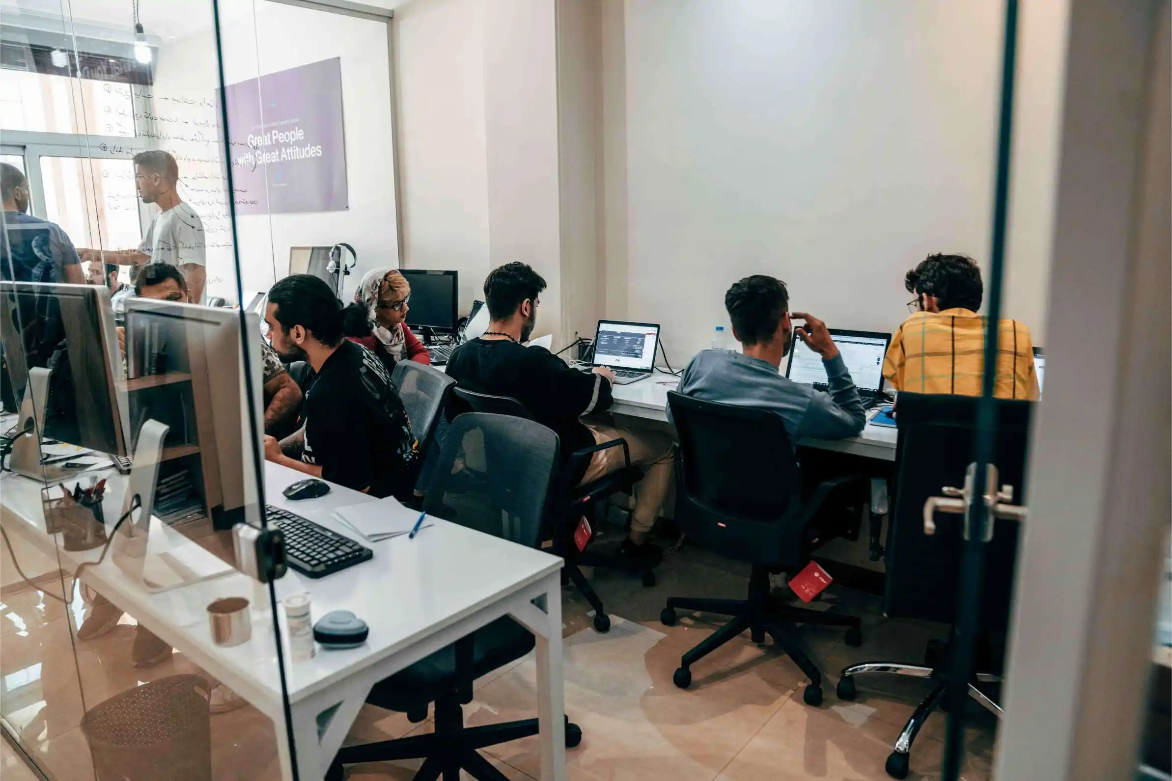 Developers working on code